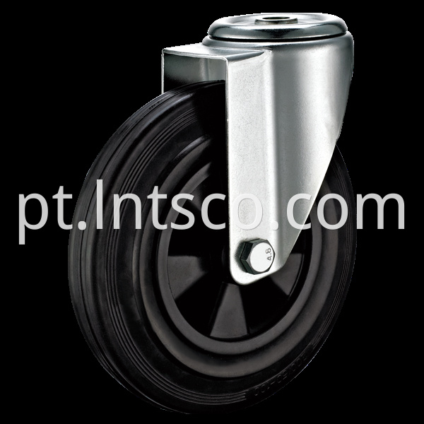 Bolt Hole Swivel Plastic Core Rubber Casters